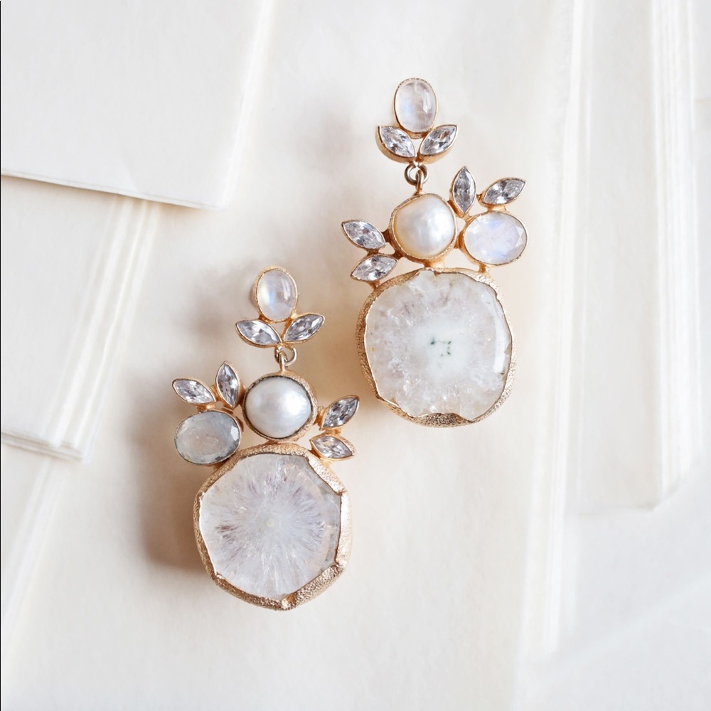 BHLDN Anthropologie Druzy Drop Earrings RARE